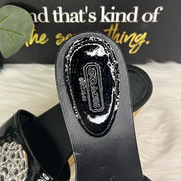Coach Judith Cork Wedges. Patent Leather size 8.5 EUC - Picture 3 of 6